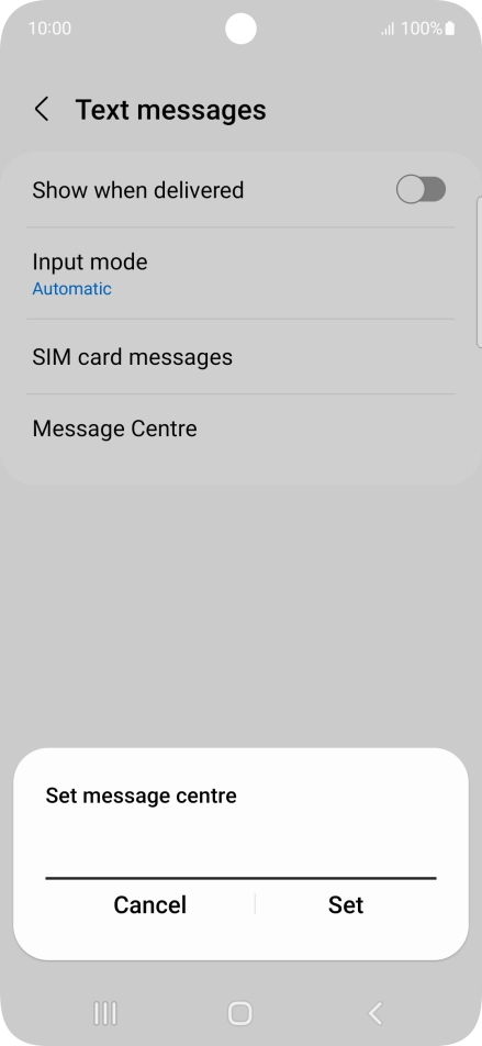 Key in +447958879879 and press Set.