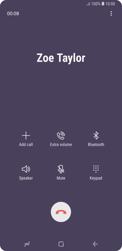 Press the end call icon.