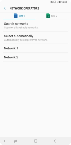 Press the required network.