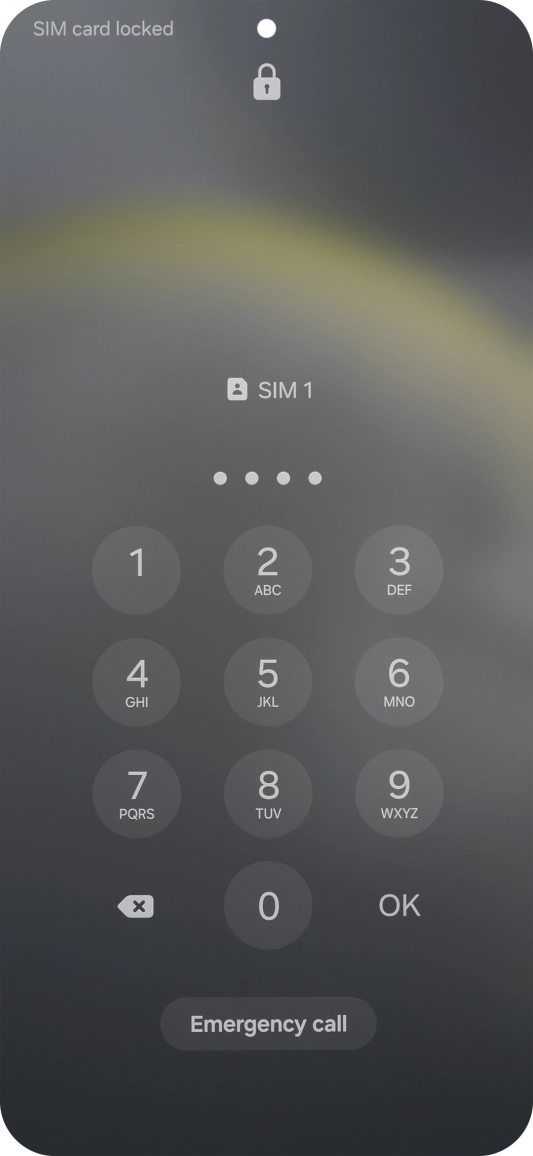 If your SIM is locked, key in your PIN and press OK. The default PIN is 1111.
