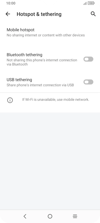 Press Mobile hotspot.