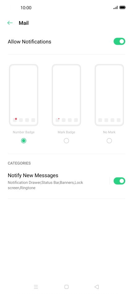 Press the indicator next to 
