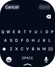 Press the microphone icon to turn on voice input.