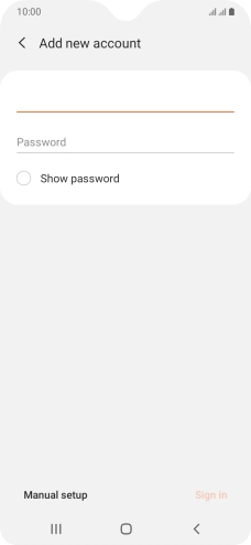 Press Password and key in the password for your email account.