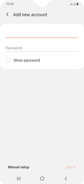 Press Password and key in the password for your email account.