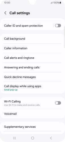 Press Supplementary services.