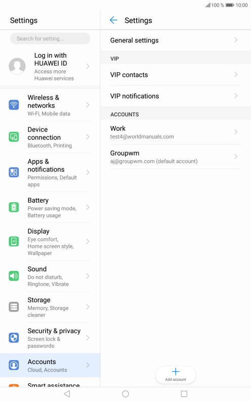 Press the required email account.