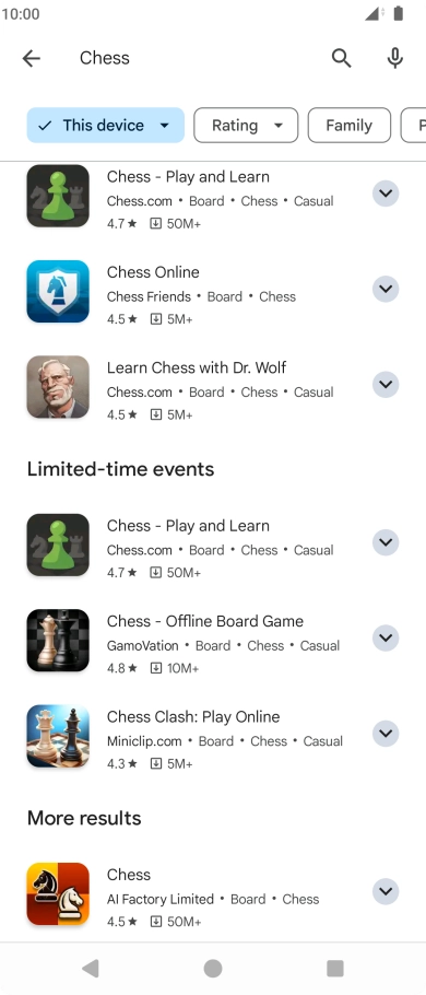 Press the required app.