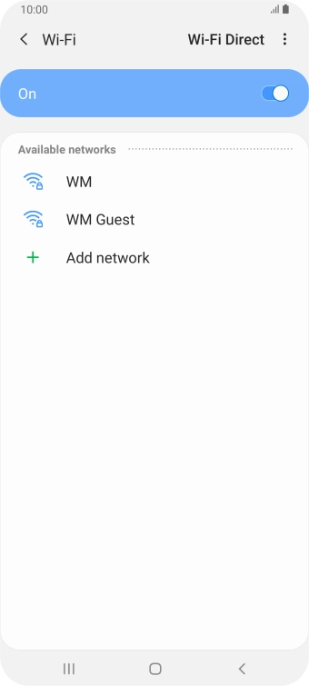 Press the required Wi-Fi network.