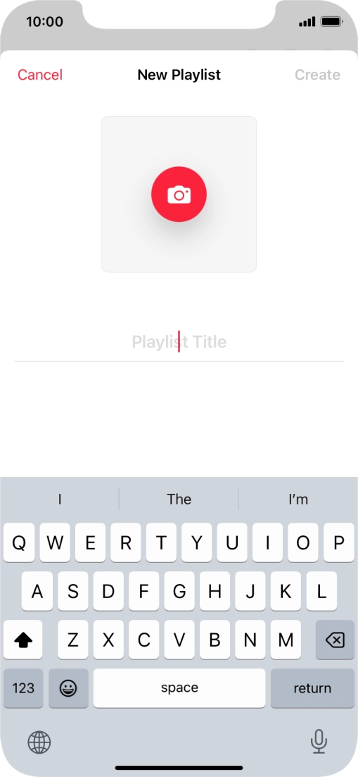 Press the text input field and key in a name for the playlist.