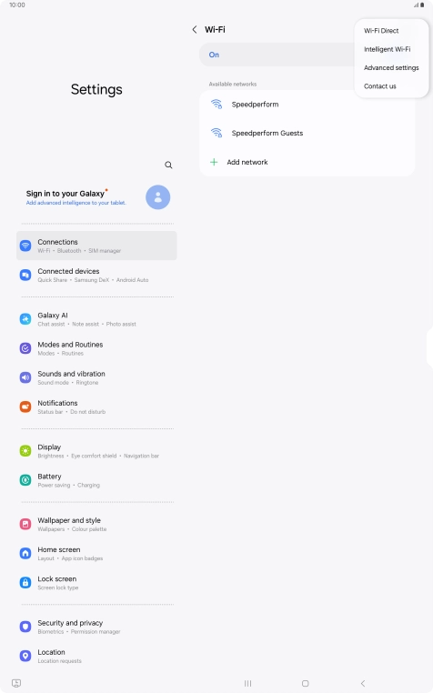Press Intelligent Wi-Fi.