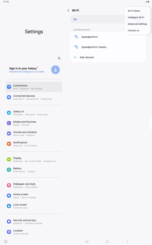 Press Intelligent Wi-Fi.