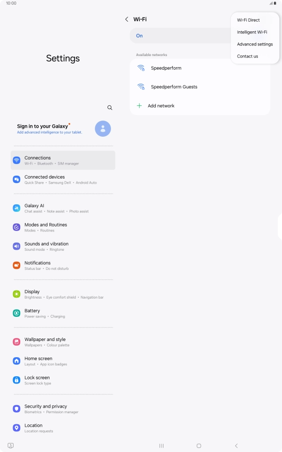 Press Intelligent Wi-Fi.
