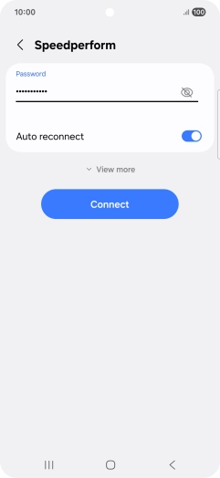 Key in the password for the Wi-Fi network and press Connect.