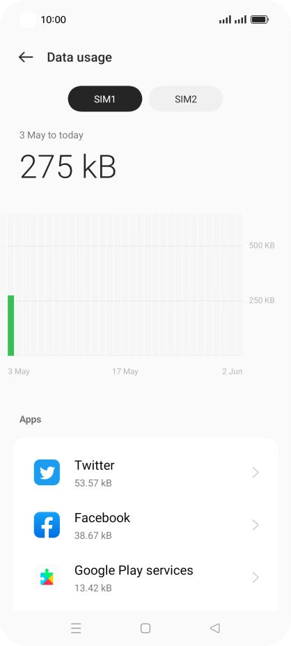 Press the required SIM.