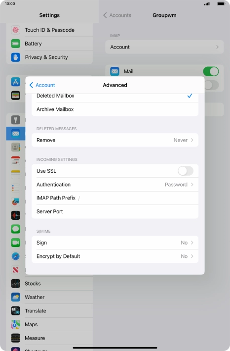 Press the indicator next to 