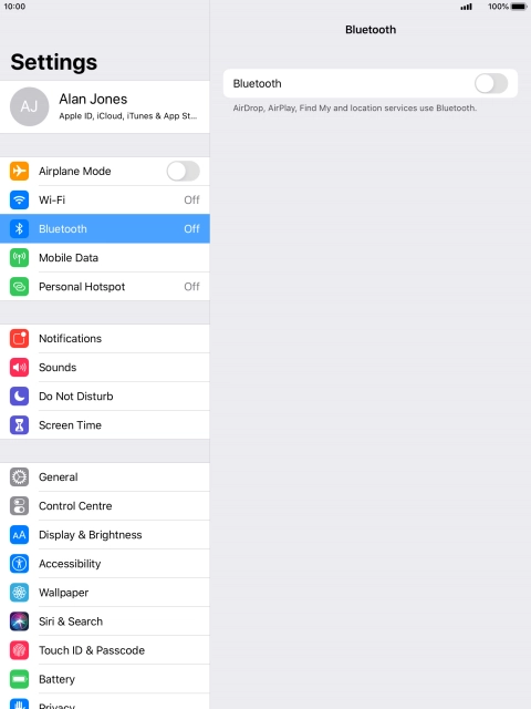 Press the indicator next to 