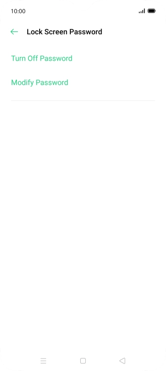 Press Turn Off Password.