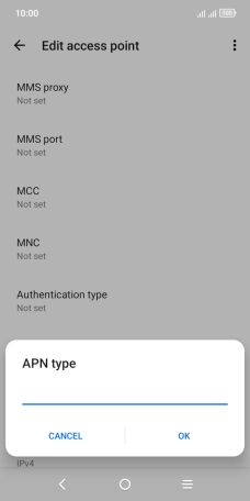 Key in default and press OK.