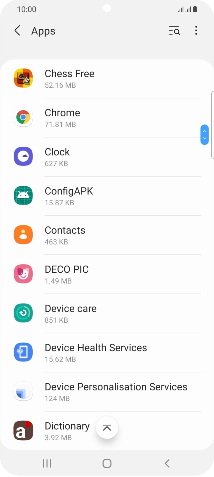 Press the required app.
