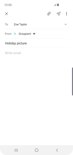 Press the text input field and write the text for your email.