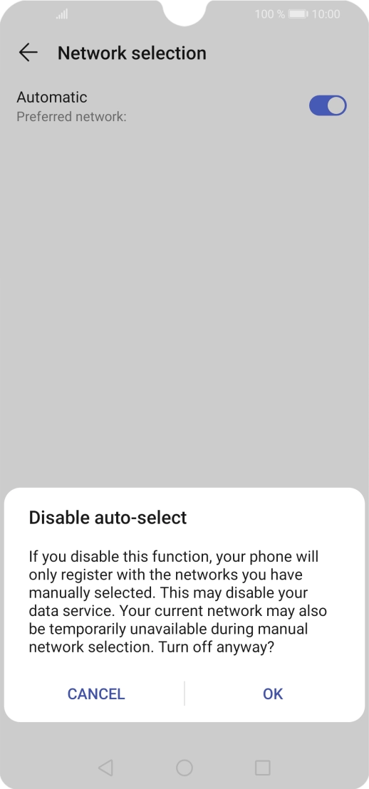 Press OK and your phone will search for networks.