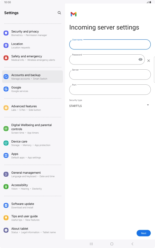 Press the field below 