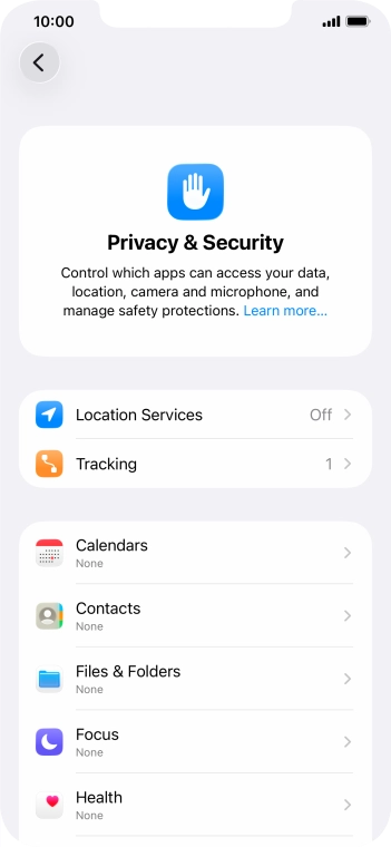Press Location Services.