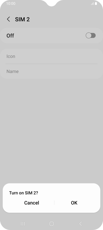If you turn on use of the SIM, press OK.