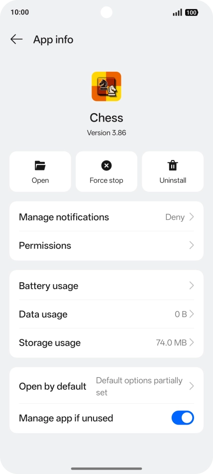 Press Storage usage.