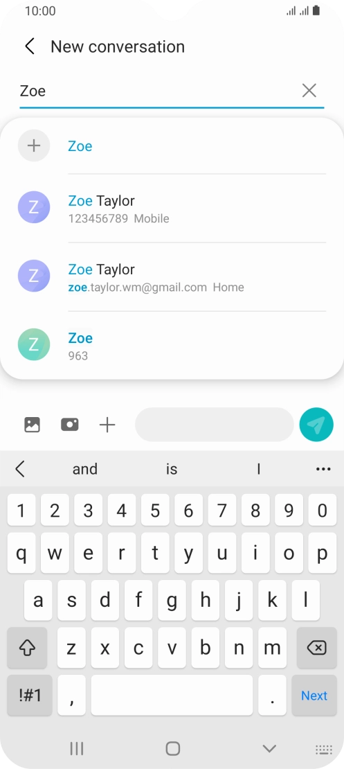 Press the required contact.