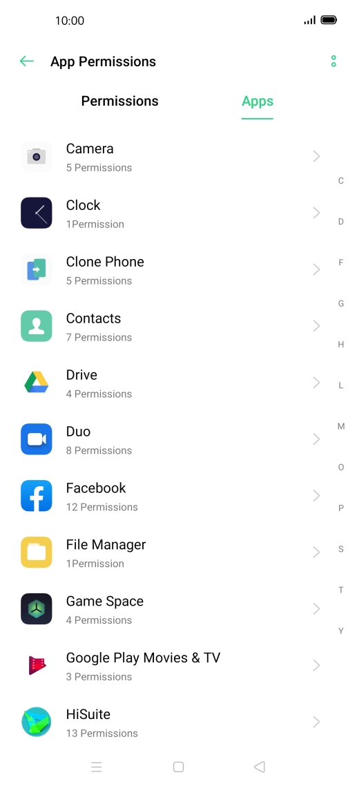 Press the required app.