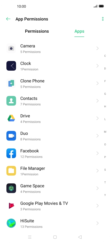 Press the required app.