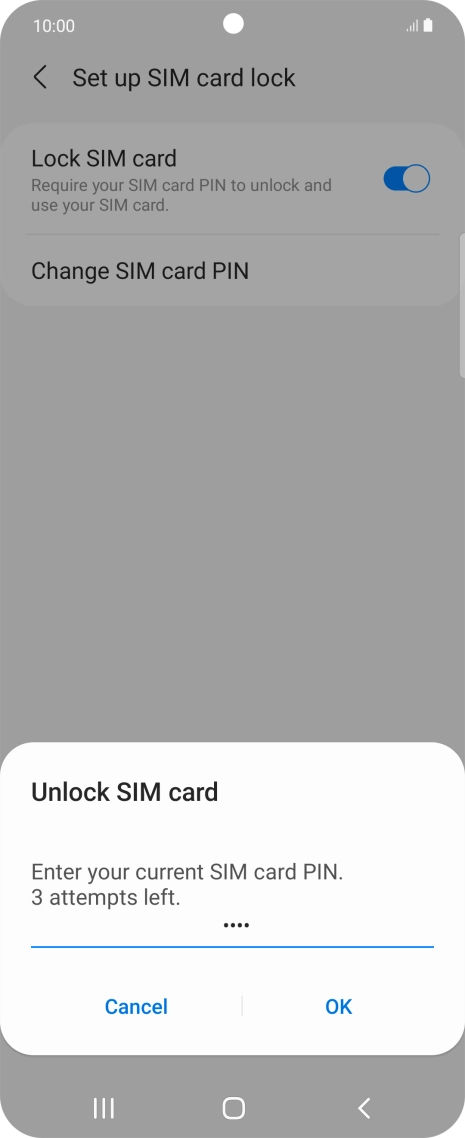 Key in your PIN and press OK. The default PIN is 1111.