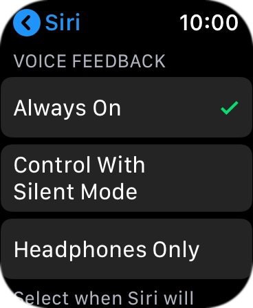 Press the required setting below 