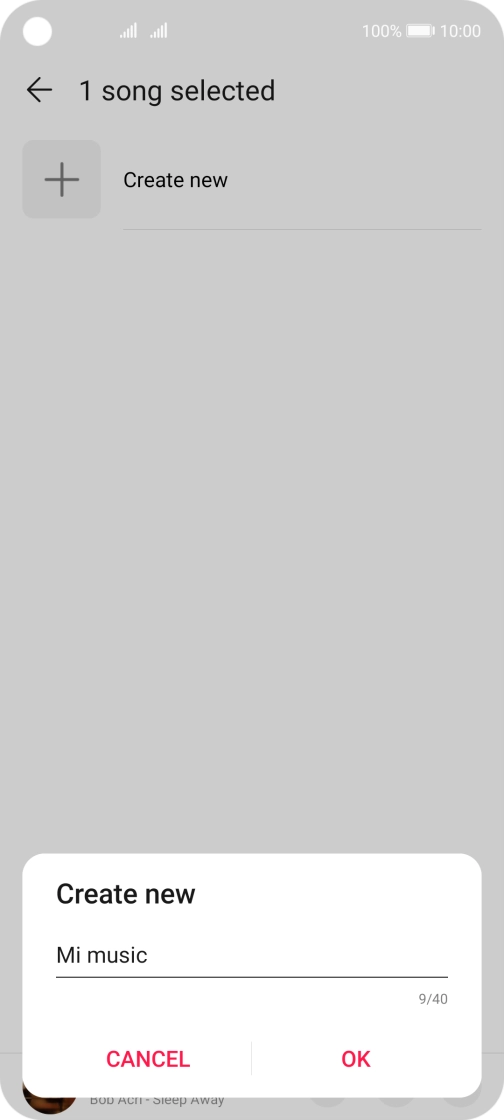 Key in a name for the playlist and press OK.