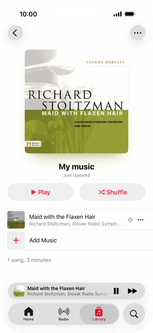 Press the song title.