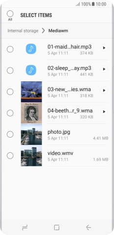 Press the required file.