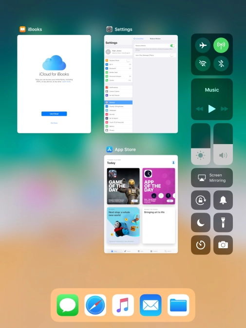 Slide the required application upwards to end it.