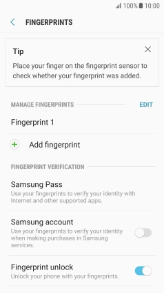 Press the indicator next to 