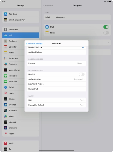 Press the indicator next to 