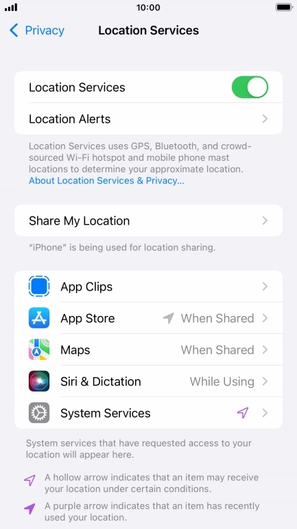 Press the required app.