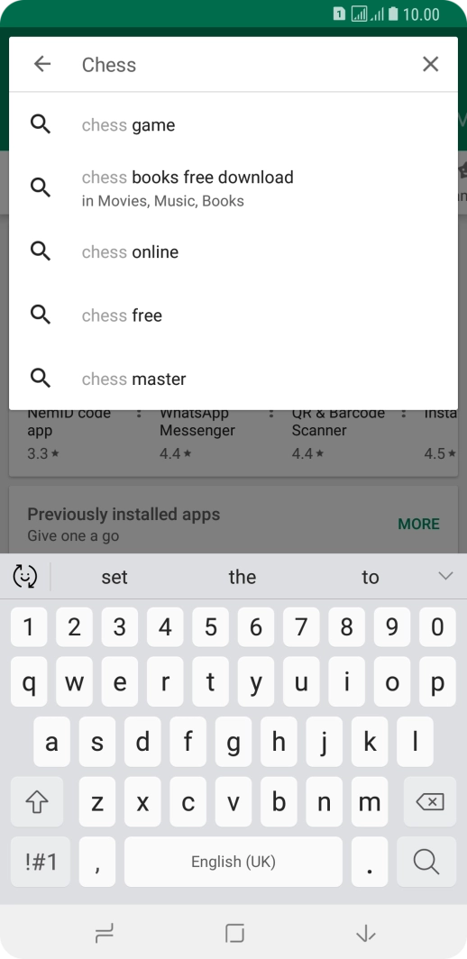Key in the name or subject of the required app and press the search icon.