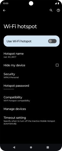 Press Hotspot password.