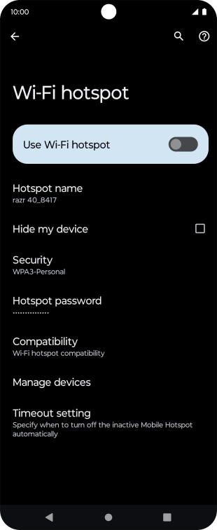 Press Hotspot password.