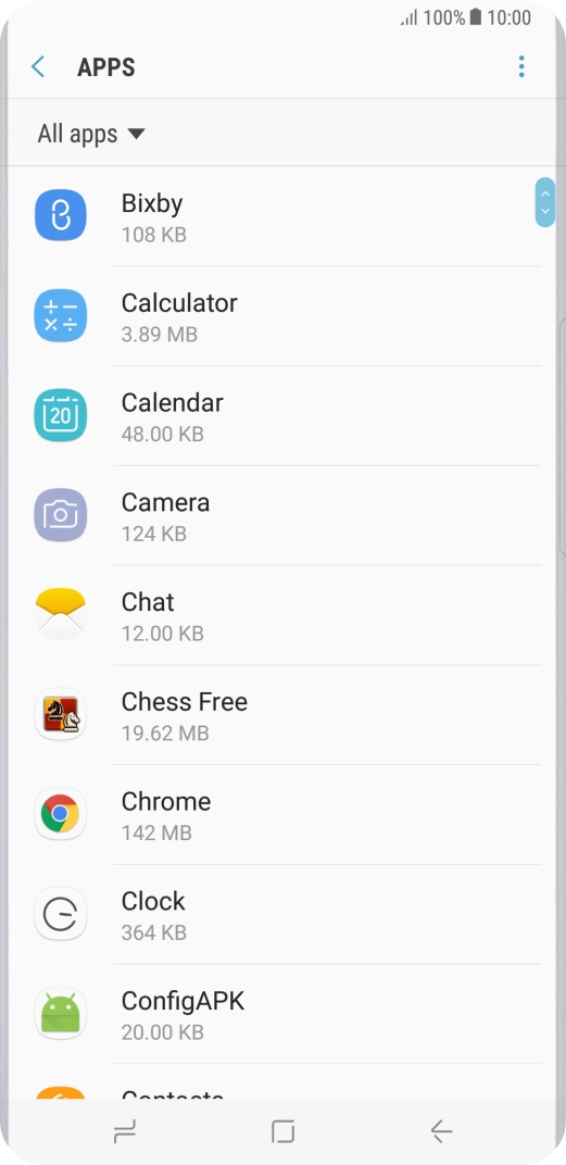 Press the required app.