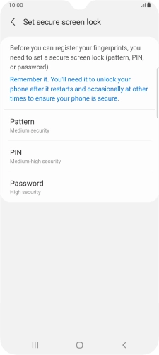 Press the required phone lock code and follow the instructions on the screen to create an additional phone lock code.