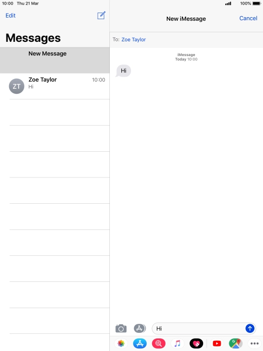 Press the send icon.