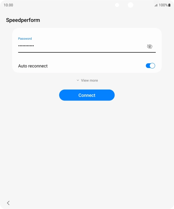 Key in the password for the Wi-Fi network and press Connect.