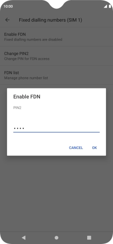 Key in your PIN2 and press OK. The default PIN2 is 0000.